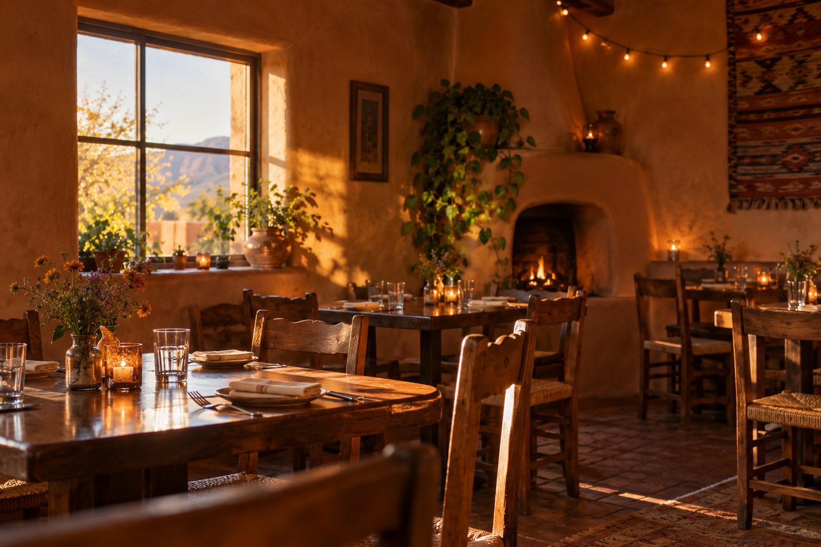 The dining room at golden hour